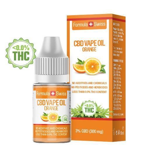 Formula Swiss CBD veibiõli – apelsin, 3% CBD (300 mg), 10 ml pudel ja karp