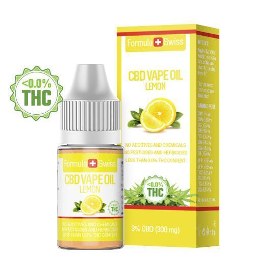 Formula Swiss CBD veibiõli – sidrun, 3% CBD (300 mg), 10 ml pudel ja karp